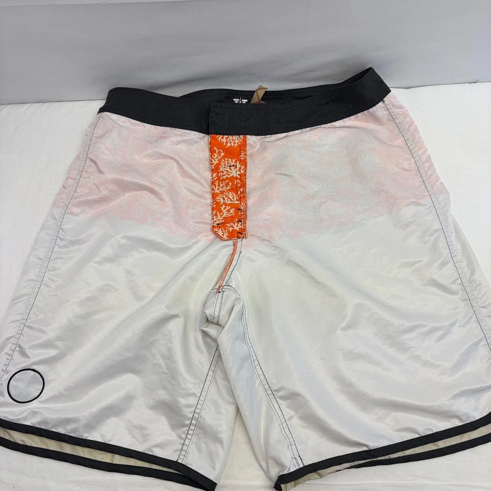 Howler Brothers Board Shorts Mens 38 Orange White Coral Print Surf Beachwear